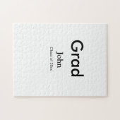 grad boy add nameおめでとう日付年文字 ジグソーパズル (横)