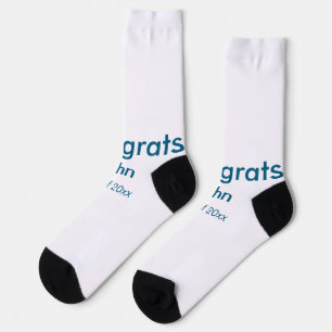 grad boy add nameおめでとう日付年文字 ソックス