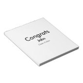 grad boy add nameおめでとう日付年文字 ノートパッド (アングル)