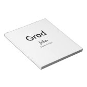 grad boy add nameおめでとう日付年文字 ノートパッド (アングル)