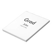 grad boy add nameおめでとう日付年文字 ノートパッド (回転)