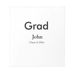 grad boy add nameおめでとう日付年文字 ノートパッド