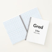grad boy add nameおめでとう日付年文字 ノートブック (内部)