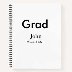 grad boy add nameおめでとう日付年文字 ノートブック