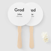 grad boy add nameおめでとう日付年文字 ハンドファン (正面&裏面)