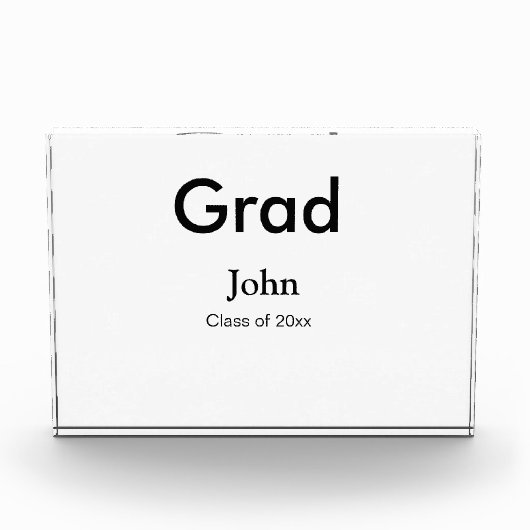 grad boy add nameおめでとう日付年文字 フォトブロック (正面)