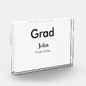 grad boy add nameおめでとう日付年文字 フォトブロック (左)