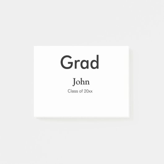 grad boy add nameおめでとう日付年文字 ポストイット (正面)