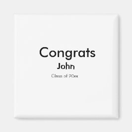 grad boy add nameおめでとう日付年文字 マグネット