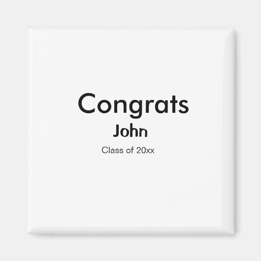 grad boy add nameおめでとう日付年文字 マグネット (正面)