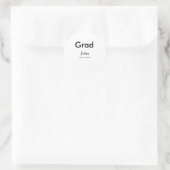 grad boy add nameおめでとう日付年文字 ラウンドシール (バッグ)