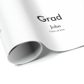 grad boy add nameおめでとう日付年文字 ラッピングペーパー (ロールコーナー)