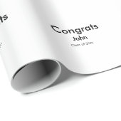 grad boy add nameおめでとう日付年文字 ラッピングペーパー (ロールコーナー)