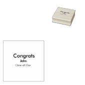 grad boy add nameおめでとう日付年文字 ラバースタンプ (押印)