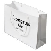 grad boy add nameおめでとう日付年文字 ラージペーパーバッグ (裏面アングル)