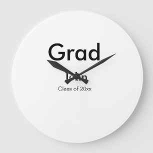 grad boy add nameおめでとう日付年文字 ラージ壁時計