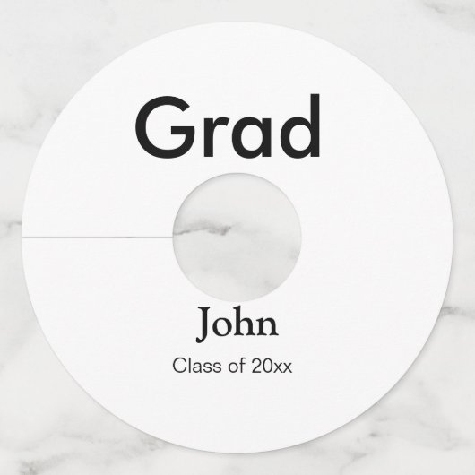 grad boy add nameおめでとう日付年文字 ワイングラスタグ (正面)