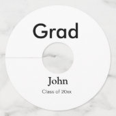 grad boy add nameおめでとう日付年文字 ワイングラスタグ (裏面)