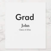 grad boy add nameおめでとう日付年文字 ワインラベル (シングルラベル)