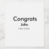 grad boy add nameおめでとう日付年文字 ワインラベル (シングルラベル)