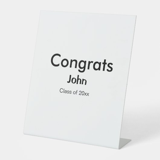 grad boy add nameおめでとう日付年文字 台座サイン (正面)