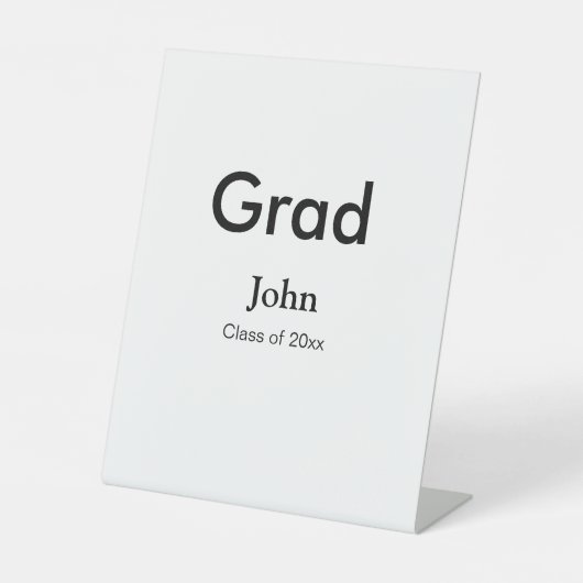 grad boy add nameおめでとう日付年文字 台座サイン (正面)