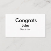 grad boy add nameおめでとう日付年文字 名刺 (裏面)