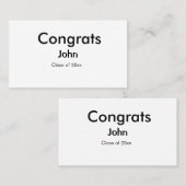 grad boy add nameおめでとう日付年文字 名刺 (正面/裏面)