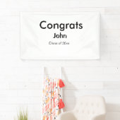 grad boy add nameおめでとう日付年文字 横断幕 (インサイチュ)