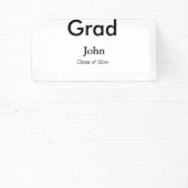 grad boy add nameおめでとう日付年文字 横断幕 (インサイチュ)
