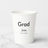 grad boy add nameおめでとう日付年文字 紙コップ (裏面)