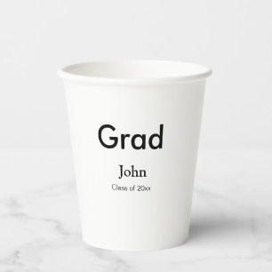 grad boy add nameおめでとう日付年文字 紙コップ