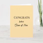 grad boy add name congrats date year text カード (正面)