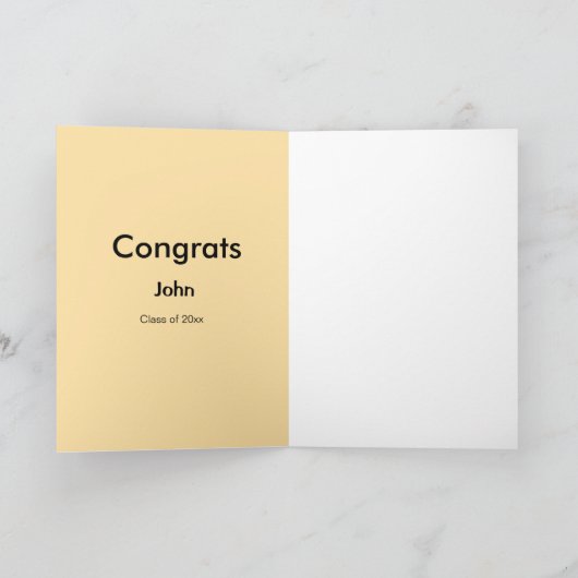 grad boy add name congrats date year text カード (内部)