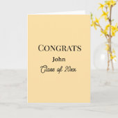 grad boy add name congrats date year text カード (黄色い花)