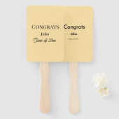 grad boy add name congrats date year text ハンドファン (正面&裏面)