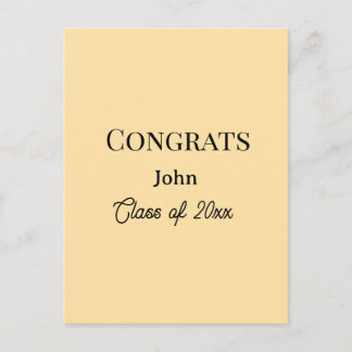 grad boy add name congrats date year text ポストカード