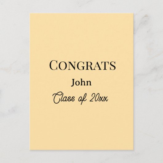 grad boy add name congrats date year text ポストカード (正面)