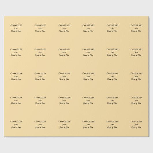 grad boy add name congrats date year text ラッピングペーパー (フラット)