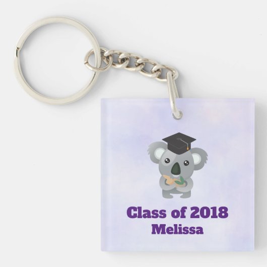 Grad CapのKoalaty大学院生Pun Koala キーホルダー (正面)