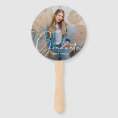 Grad Capモダン大学院写真（鳥）ショウジョウコウカンチョウと金ゴールド ハンドファン (正面)