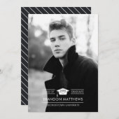 Grad Cap写真卒業のお知らせ 案内状 (正面/裏面)