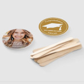 Grad Cap大学院モダン写真金ゴールド ハンドファン (組立なし)