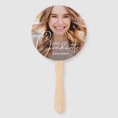 Grad Cap大学院モダン写真金ゴールド ハンドファン (正面)