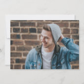 GRAD Cap年大学院ブラック金ゴールド写真卒業 案内状 (裏面)