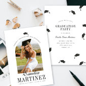 Grad Cap Archフォトスクリプトエレガントの卒業 案内状