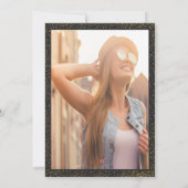 Grad Cap,Black Bow Glass,Confetti Your Photo 招待状 (裏面)