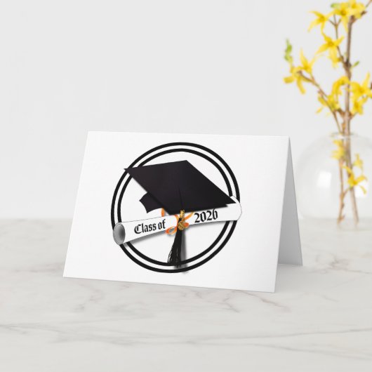 Grad Cap Class of 2026 Graduation カード (黄色い花)