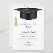 Grad cap modern graduation ceremony 招待状 (正面)