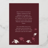 Grad Cap Tessel写真卒業フォイル発表 箔招待状 (裏面)